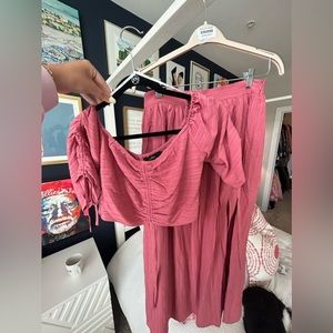 Lulus Matching Skirt Set in Large and Pink